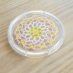 タティングレースのアクリルコースター　《ピンク&イエロー》