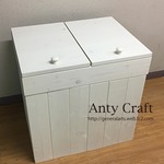 分別ゴミ箱 45L×2袋対応 ハンドメイド アンティーク風ダストボックス W/W