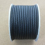 【 編み込み丸革紐 】 5mm(直径)×1M（長さ）ブラック 革紐 レザーコード