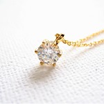Great Zirconia Simple Gold Necklase
