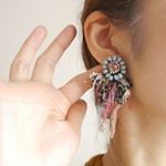 ビーズ刺繍×アヴリル糸のタッセルピアス⑤