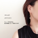 New item☆spiral wire pierce（スパイラル ワイヤー パール ピアス ロング ゴールド ウェーブ）