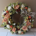 atelier blugra八ヶ岳〜（新作）薔薇とアナベルの Wreath001
