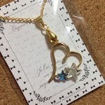 ハートのネックレス星のストーン入り✨