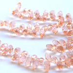ガラスビーズ 　サクラ ピンク*クリスタル*12×6mm ドロップ　雫