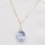 ブルーカラークォーツのシンプルネックレス（14kgf）