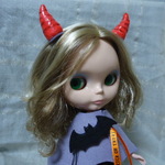 小悪魔ツノ（M)赤　ブライス　りかちゃん　1/6ドール　ハロウィン　ヘアアクセサリー