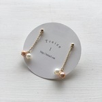 淡水真珠：W pearl chain pierce 