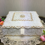 白薔薇ドレープの大きめ小物入れ