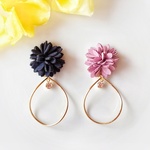 再販×12 お花とフープのイヤリング/ピアス