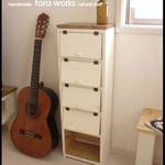 ■アンティーク風 パタパタ扉 5段シェルフ ハンドメイド■ 