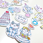 ＊送料無料＊ウェディングにゃんこシール