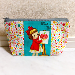 新春SALE！復活♡女の子ポーチ  猫とウサギの新作USAコットン ポケット付きポーチ