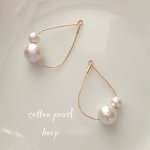 cotton pearl hoop ピアス/イヤリング