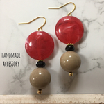 秋色☺︎レッド✖️ミルクティピアス♩