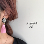 再販3♡ビーズ刺繍とさらさらタッセル♡くすみピンク