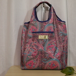 撥水エコバッグ(ブルー地、フチ紺)