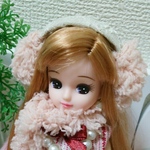 新作★リカちゃんふわふわイヤーマフセット★スモーキーピンク