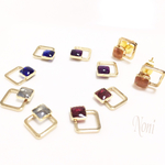 Wスクエアピアス／イヤリング