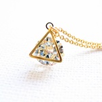 ZirconiaTriangle Gold Charm Necklace