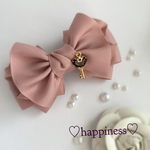 ♡happy dress ribbon♡バレッタ♡モーヴピンク♡くすみピンク♡再販15