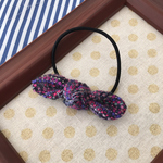 ☆SALE☆20%off☆ 結び目リボンminiのヘアゴム＊手織り布ピンク