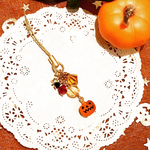 『Halloween Candy*〜ジャックランタン〜』宝石質シトリンとスワロフスキーのハロウィンストラップ
