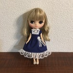 ミディブライスサイズ ヨーク付きワンピース ネイビー