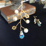 小枝アクセサリー   ゴールドビーズピアス