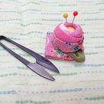 にぎりハサミとハサミカバー　ピンクッション