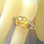 ✨金運アップ✨　大粒（11mm）ゴールドタイチンルチルの天然石指輪