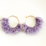 purple fringe ピアス