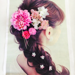成人式を華やかに♡ピンクダリアとピンクマムのヘアアクセサリーセット