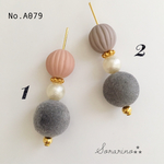No.A079 ふんわりカラー❣︎フロッキーピアス