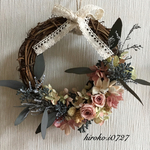【sale】フラワーリース☆アンティーク・ローズ☆