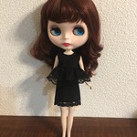 22センチドール 大人のブラックコーデ ブラウス&スカートセット
