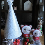 ＊Xmas　２匹のくまちゃん×ブリキツリー＊