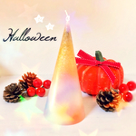 キラキラハロウィンカラーのホワイトキャンドル