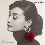 No.A089 ※限定品 おおぶり♥︎フロッキーハート × リングピアス