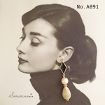 No.A091 大人上品✧︎菱形チャームのアンティークピアス