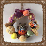 現品限り 羊毛フェルトのハロウィンリース