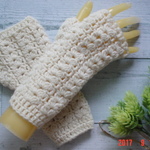 ☆彡生成のFingerless Mittens(クロッシェ編み）