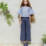 27センチドール　トップスとワイドパンツのセット