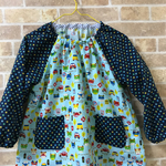 スモック 110㎝ 車 ブルー