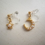 【再販】月と星のノンホールピアス