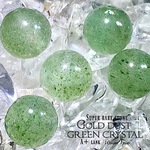 【鑑別済✧超希少!!】緑砂金水晶・A＋ランク✧【全石キラキラレッセンス入り!!】約１０ｍｍ珠【１石】セット【ザンビア産✧】