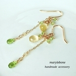 【14kgf】シトリン×ペリドット＊ピアス