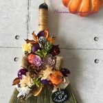 【現品のみ】ハッピーハロウィン♪　卓上ほうき大アレンジ⑤　玄関リースにも★