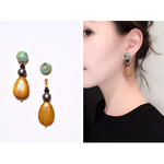 2way ドイツ製アクリルとウードビーズ ピアス