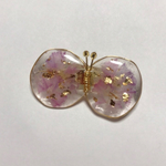  ちょうちょ ブローチ (小) スターチス・ピンク